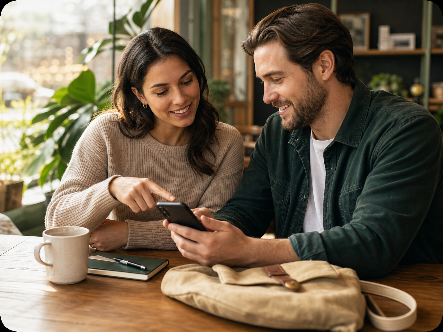 Buyer and seller reviewing details together